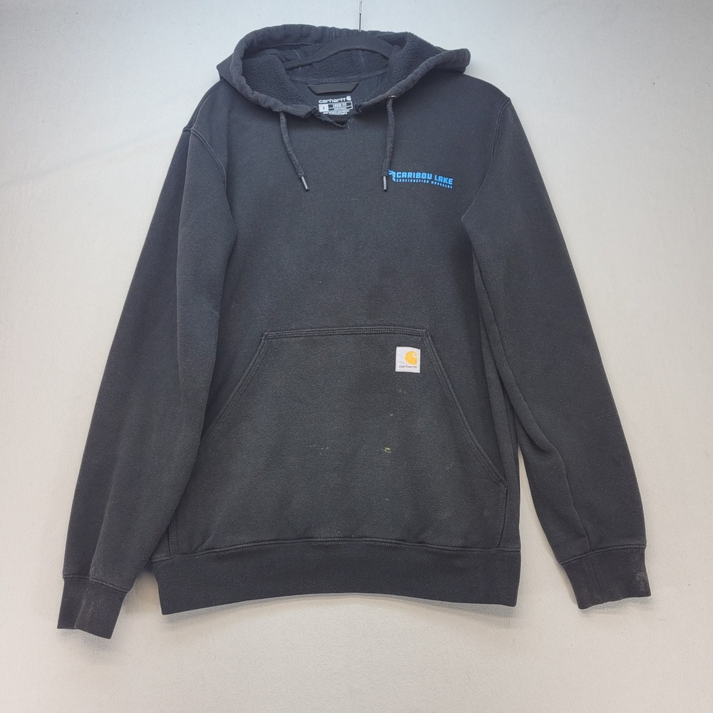 Carhartt Hoodie Mens S Black Loose Fit K121 Caribou Lake Construction‎ Workwear